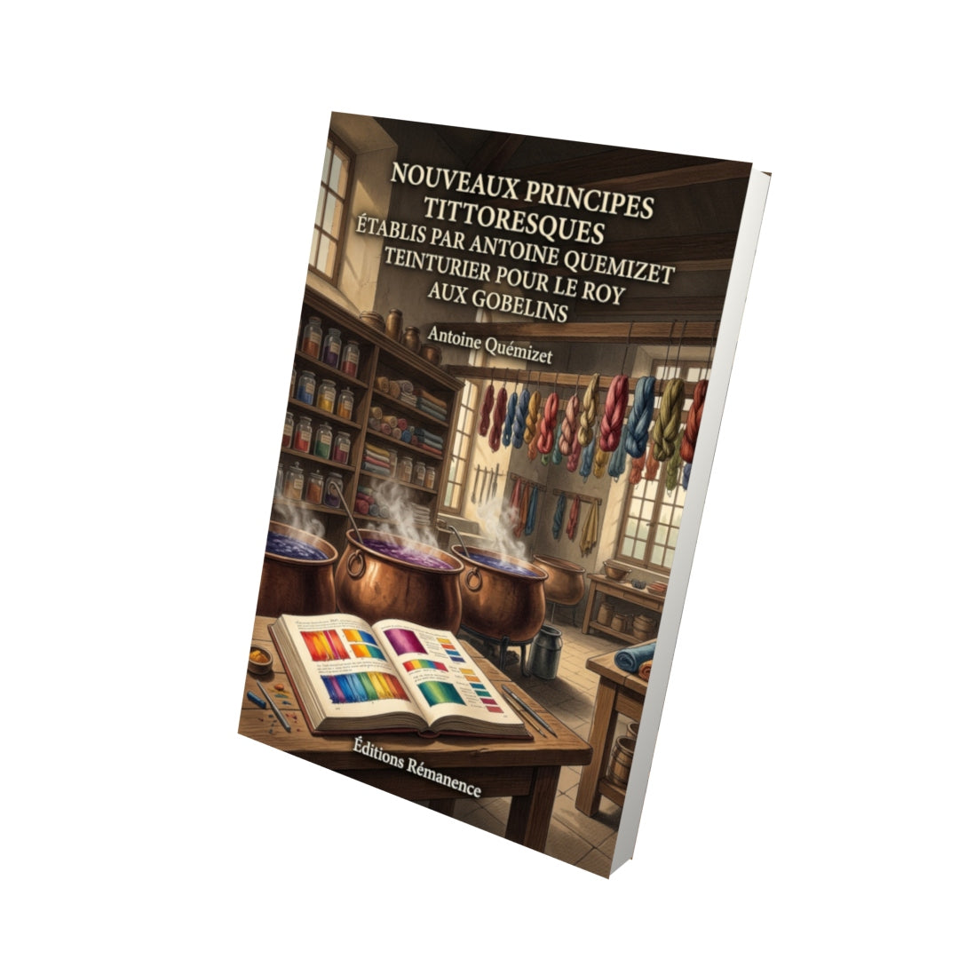 Livre Nouveaux principes tittoresques établis par Antoine Quemizet teinturier pour le Roy aux Gobelins par Antoine Quémizet - Vue 3D - Editions Remanence
