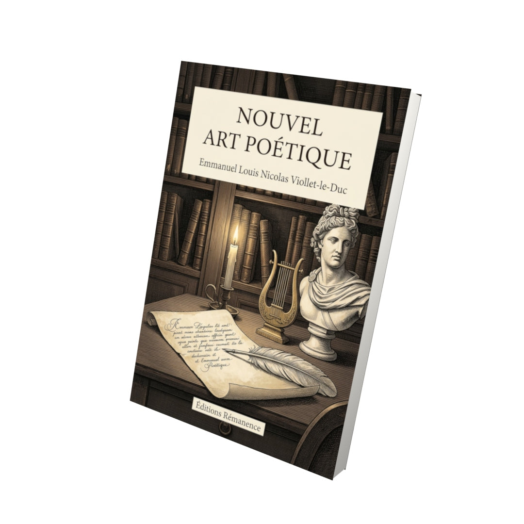 Livre Nouvel art poétique par Emmanuel Louis Nicolas Viollet-le-Duc - Vue 3D - Editions Remanence