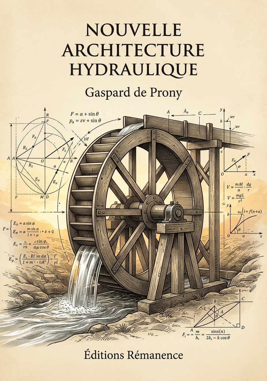 Livre Nouvelle architecture hydraulique par Gaspard de Prony - Couverture - Editions Remanence