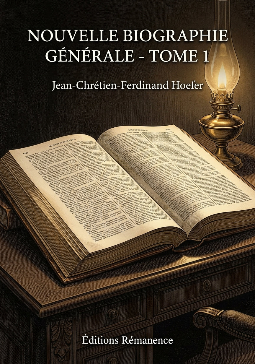Livre Nouvelle Biographie générale - Tome 1 par Jean-Chrétien-Ferdinand Hoefer - Couverture - Editions Remanence