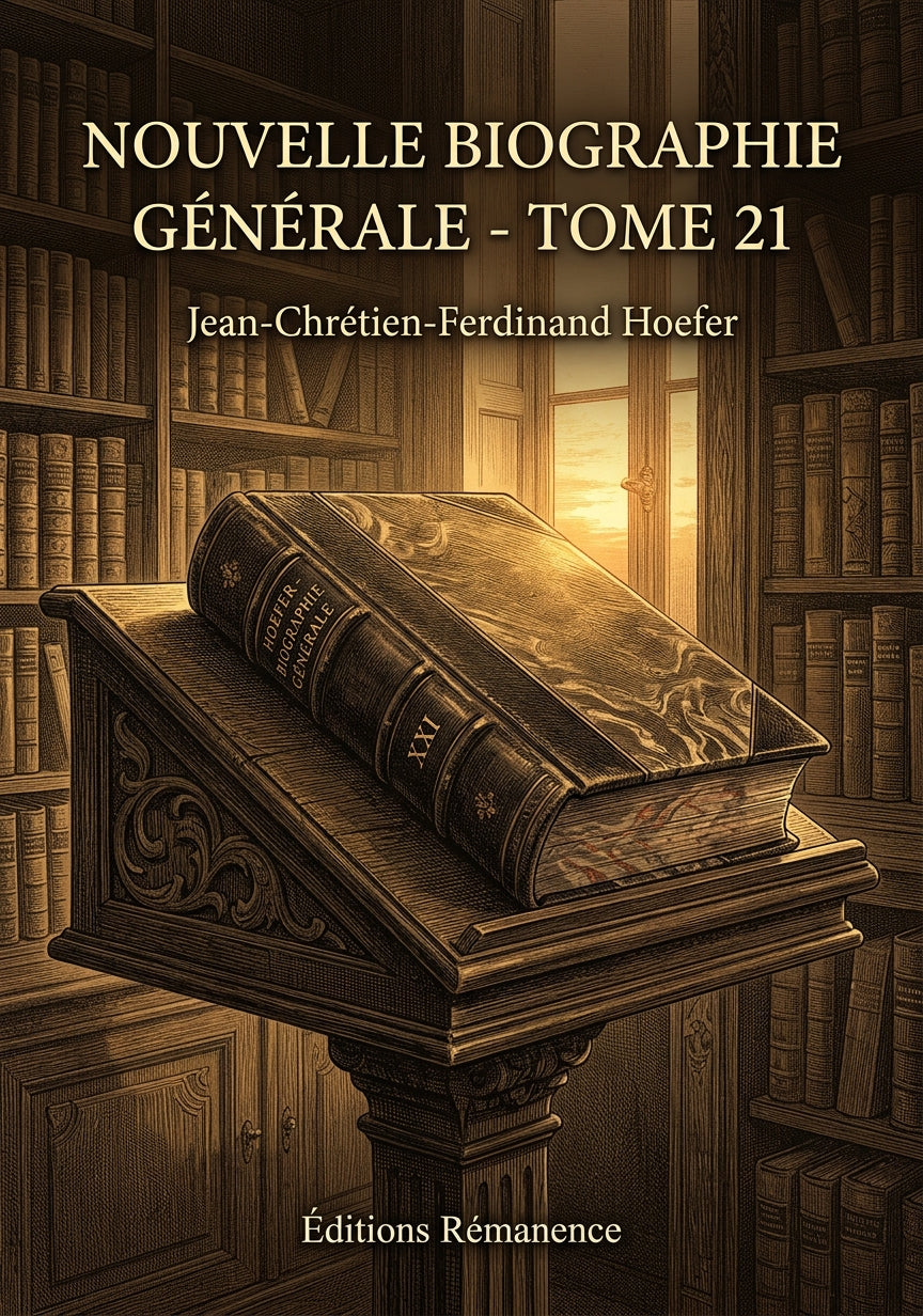 Livre Nouvelle Biographie générale - Tome 21 par Jean-Chrétien-Ferdinand Hoefer - Couverture - Editions Remanence
