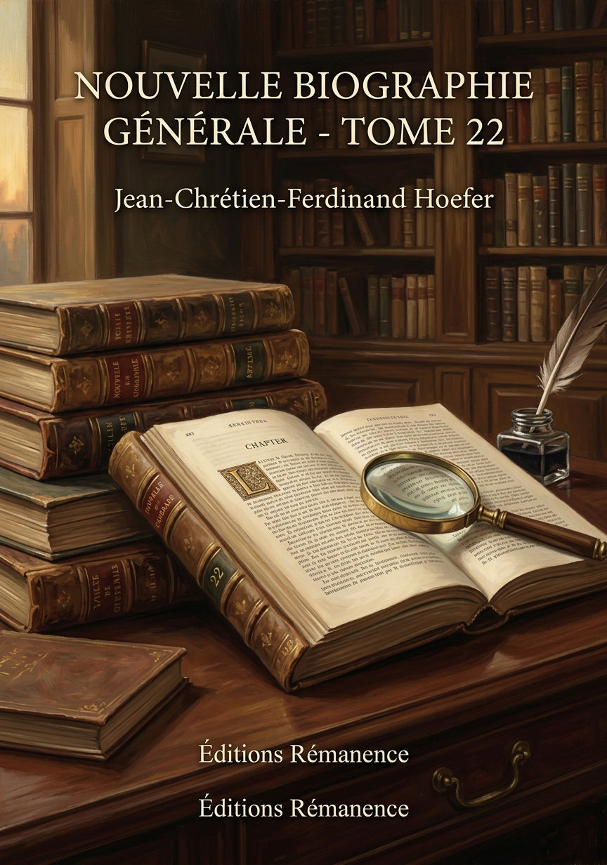 Livre Nouvelle Biographie générale - Tome 22 par Jean-Chrétien-Ferdinand Hoefer - Couverture - Editions Remanence