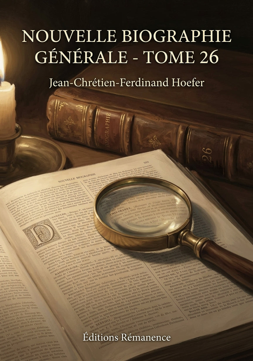 Livre Nouvelle Biographie générale - Tome 26 par Jean-Chrétien-Ferdinand Hoefer - Couverture - Editions Remanence