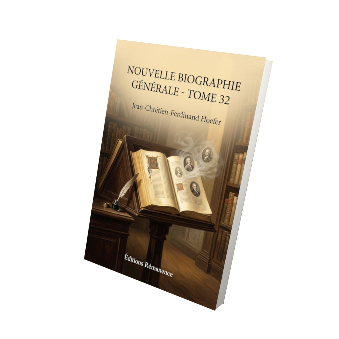 Livre Nouvelle Biographie générale - Tome 32 par Jean-Chrétien-Ferdinand Hoefer - Vue 3D - Editions Remanence