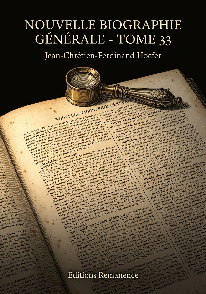 Livre Nouvelle Biographie générale - Tome 33 par Jean-Chrétien-Ferdinand Hoefer - Couverture - Editions Remanence