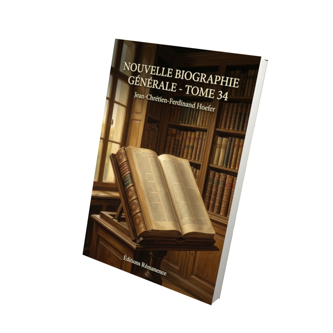 Livre Nouvelle Biographie générale - Tome 34 par Jean-Chrétien-Ferdinand Hoefer - Vue 3D - Editions Remanence
