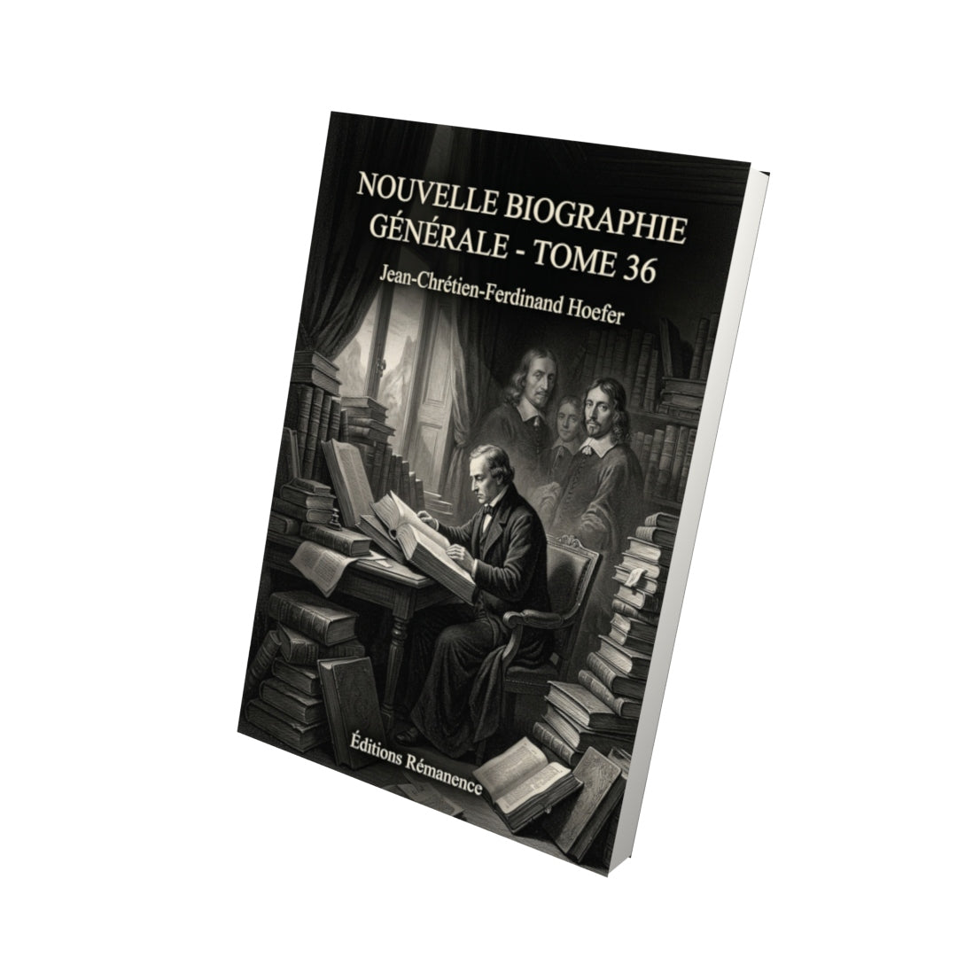 Livre Nouvelle Biographie générale - Tome 36 par Jean-Chrétien-Ferdinand Hoefer - Vue 3D - Editions Remanence