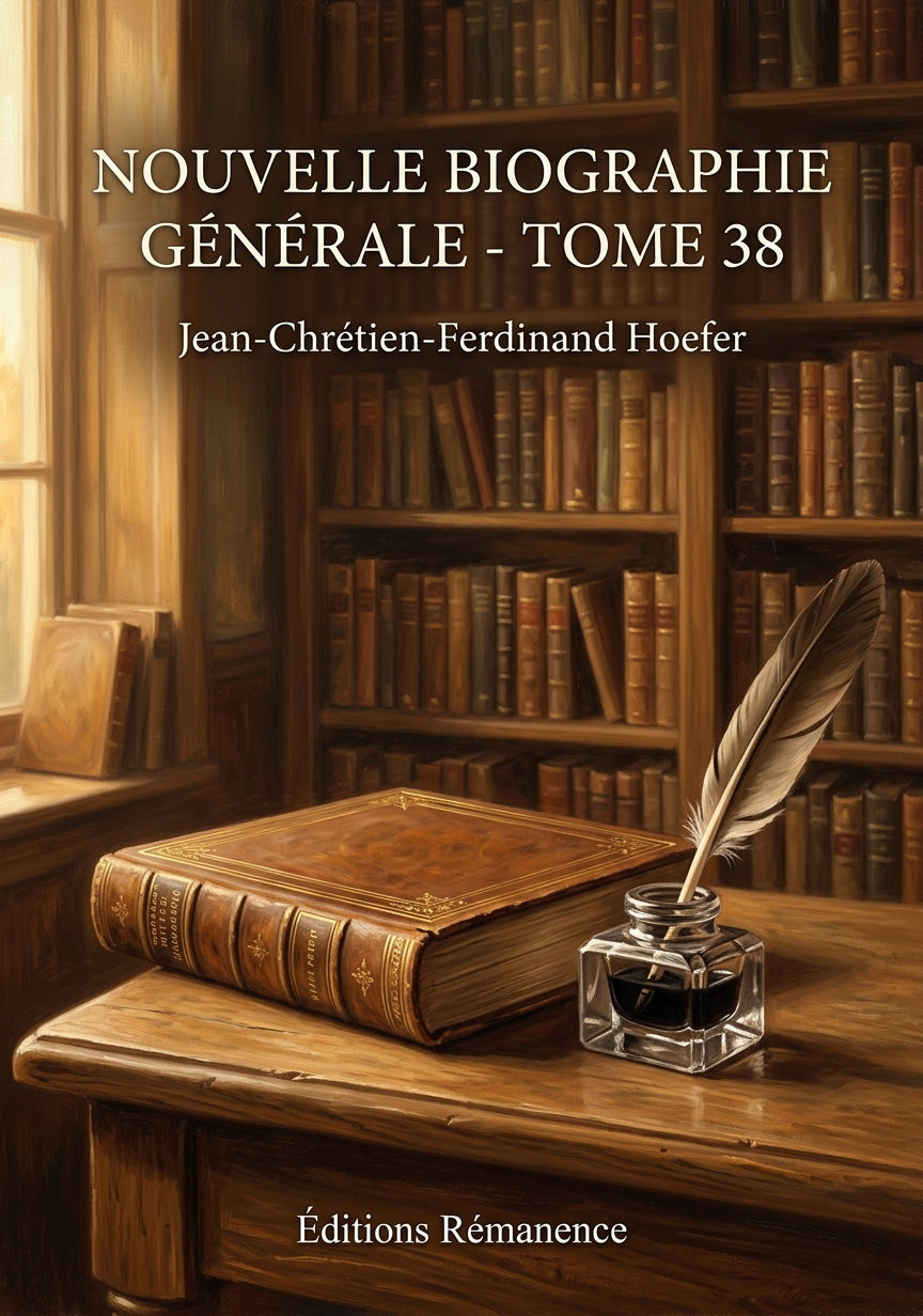 Livre Nouvelle Biographie générale - Tome 38 par Jean-Chrétien-Ferdinand Hoefer - Couverture - Editions Remanence