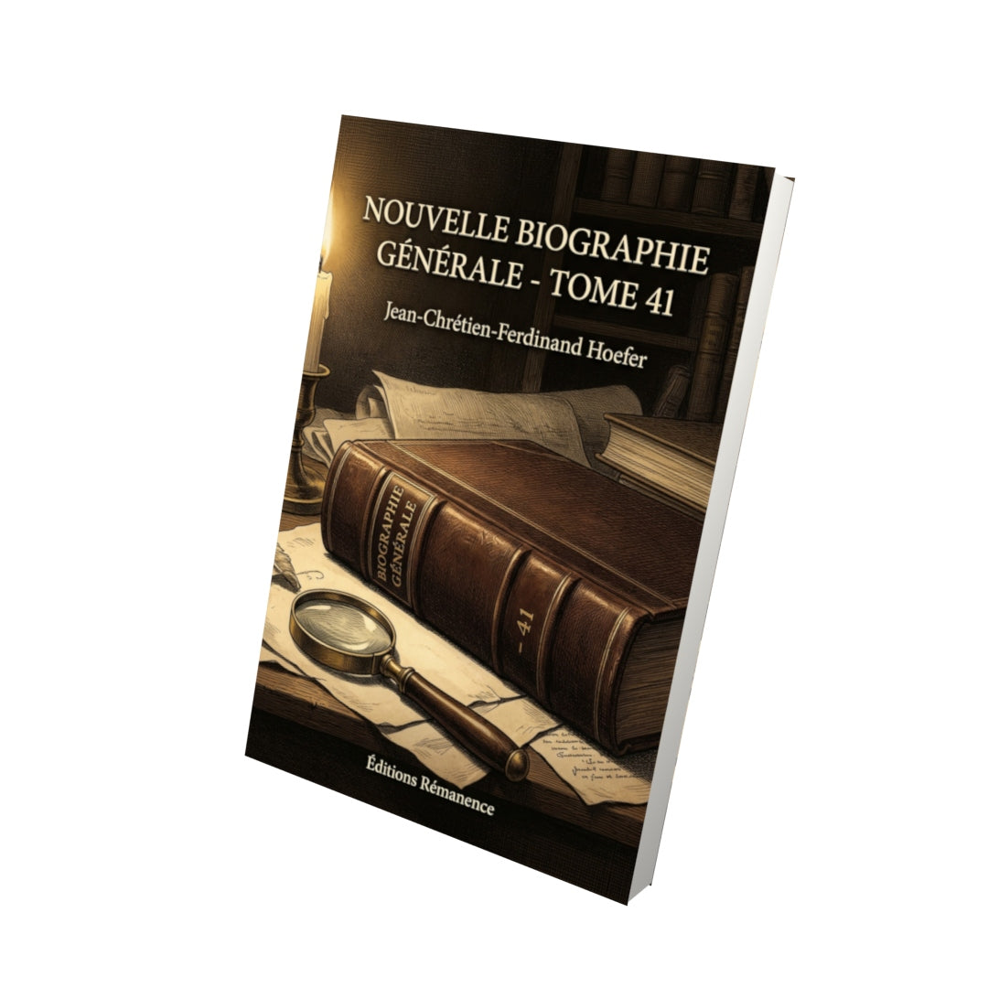 Livre Nouvelle Biographie générale - Tome 41 par Jean-Chrétien-Ferdinand Hoefer - Vue 3D - Editions Remanence