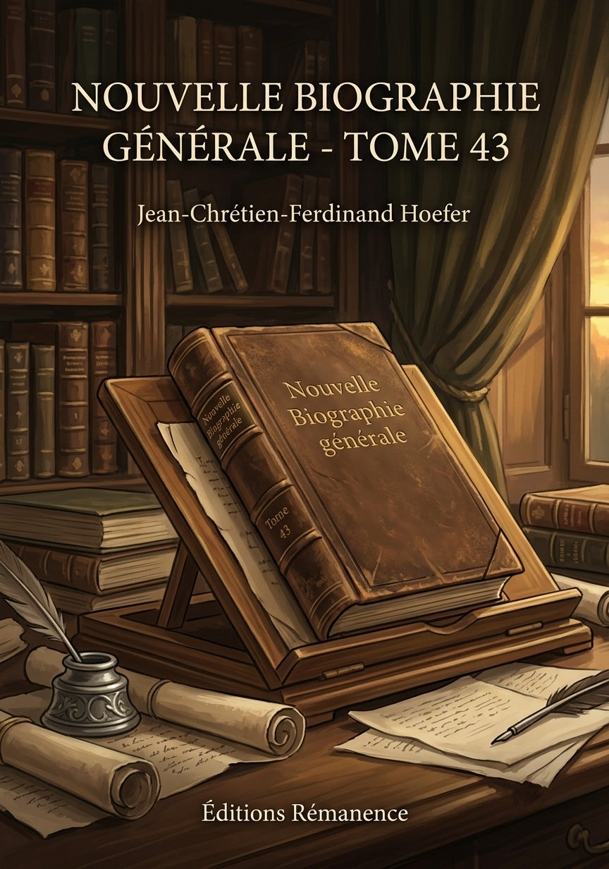 Livre Nouvelle Biographie générale - Tome 43 par Jean-Chrétien-Ferdinand Hoefer - Couverture - Editions Remanence