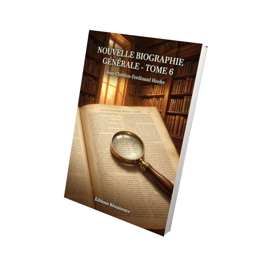 Livre Nouvelle Biographie générale - Tome 6 par Jean-Chrétien-Ferdinand Hoefer - Vue 3D - Editions Remanence