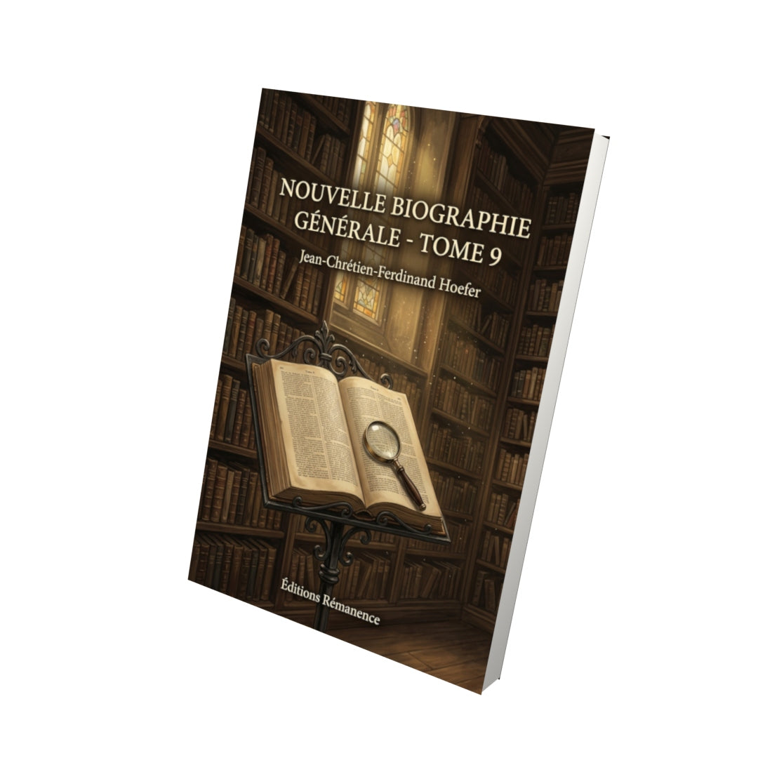 Livre Nouvelle Biographie générale - Tome 9 par Jean-Chrétien-Ferdinand Hoefer - Vue 3D - Editions Remanence