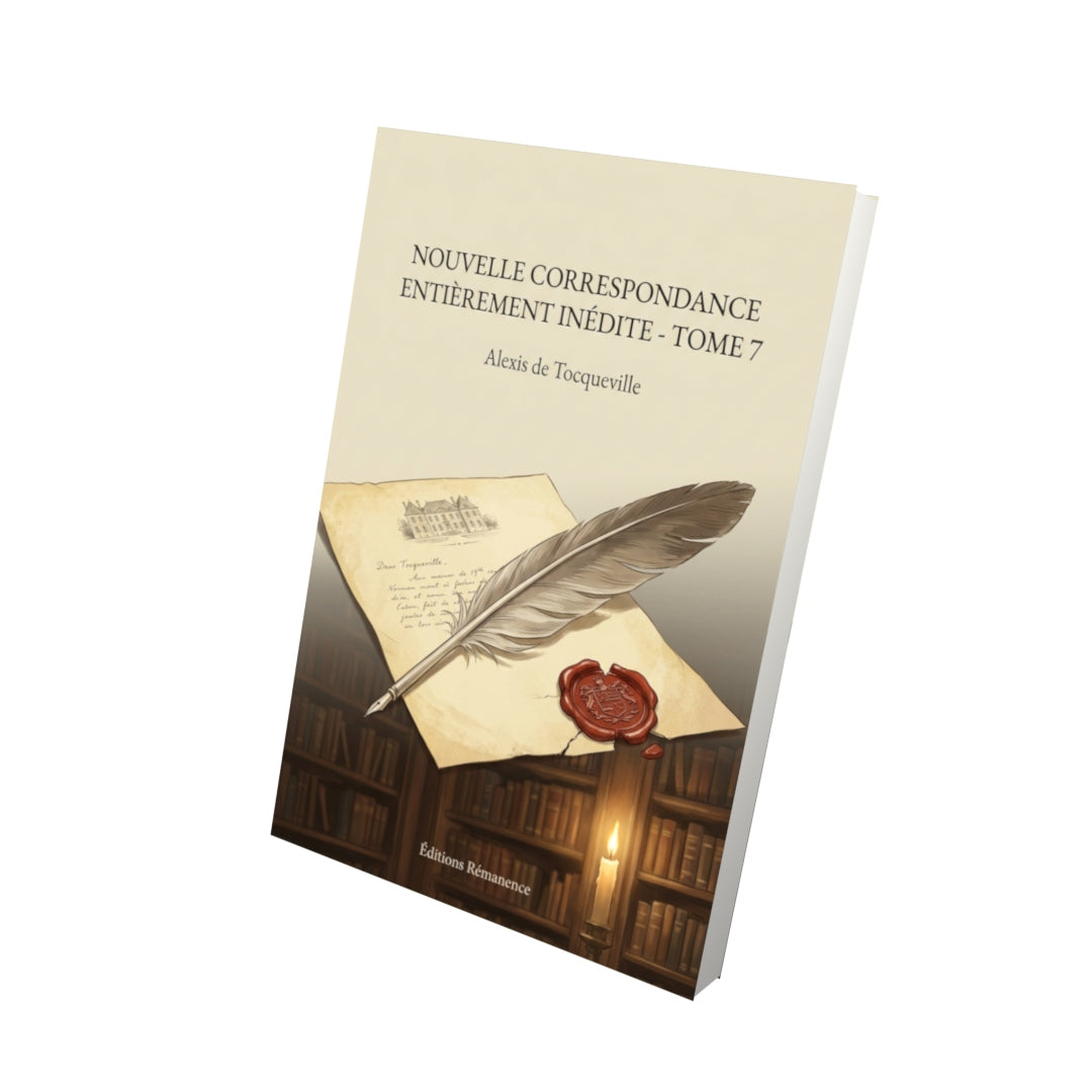 Livre Nouvelle correspondance entièrement inédite - Tome 7 par Alexis de Tocqueville - Vue 3D - Editions Remanence