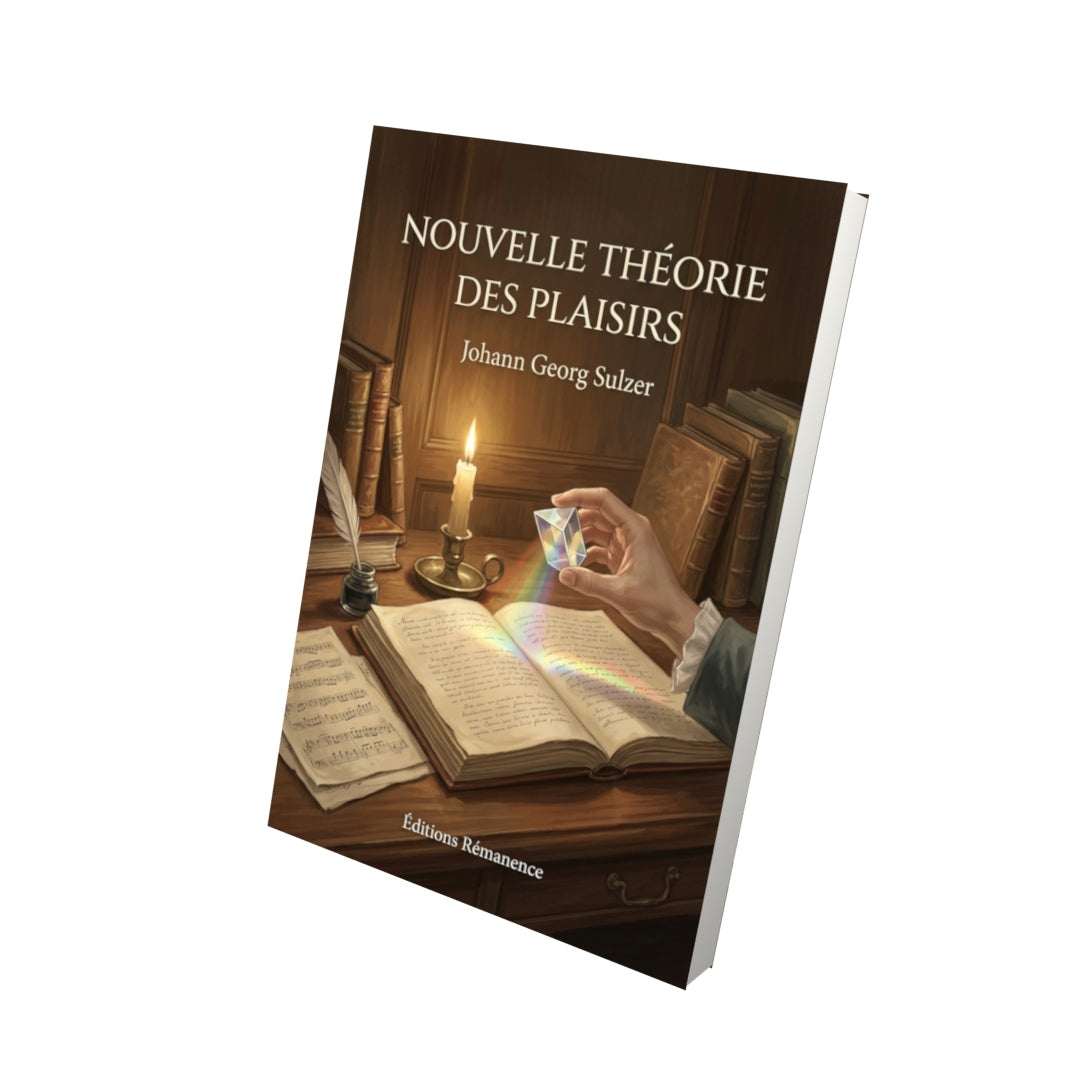 Livre Nouvelle Théorie des plaisirs par Johann Georg Sulzer - Vue 3D - Editions Remanence