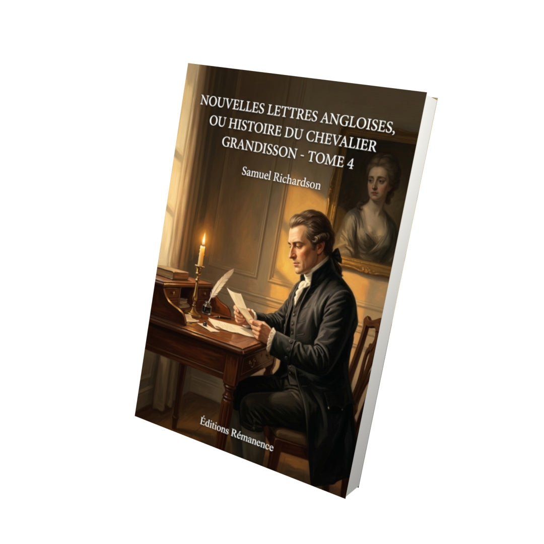 Livre Nouvelles lettres angloises, ou Histoire du chevalier Grandisson - Tome 4 par Samuel Richardson - Vue 3D - Editions Remanence