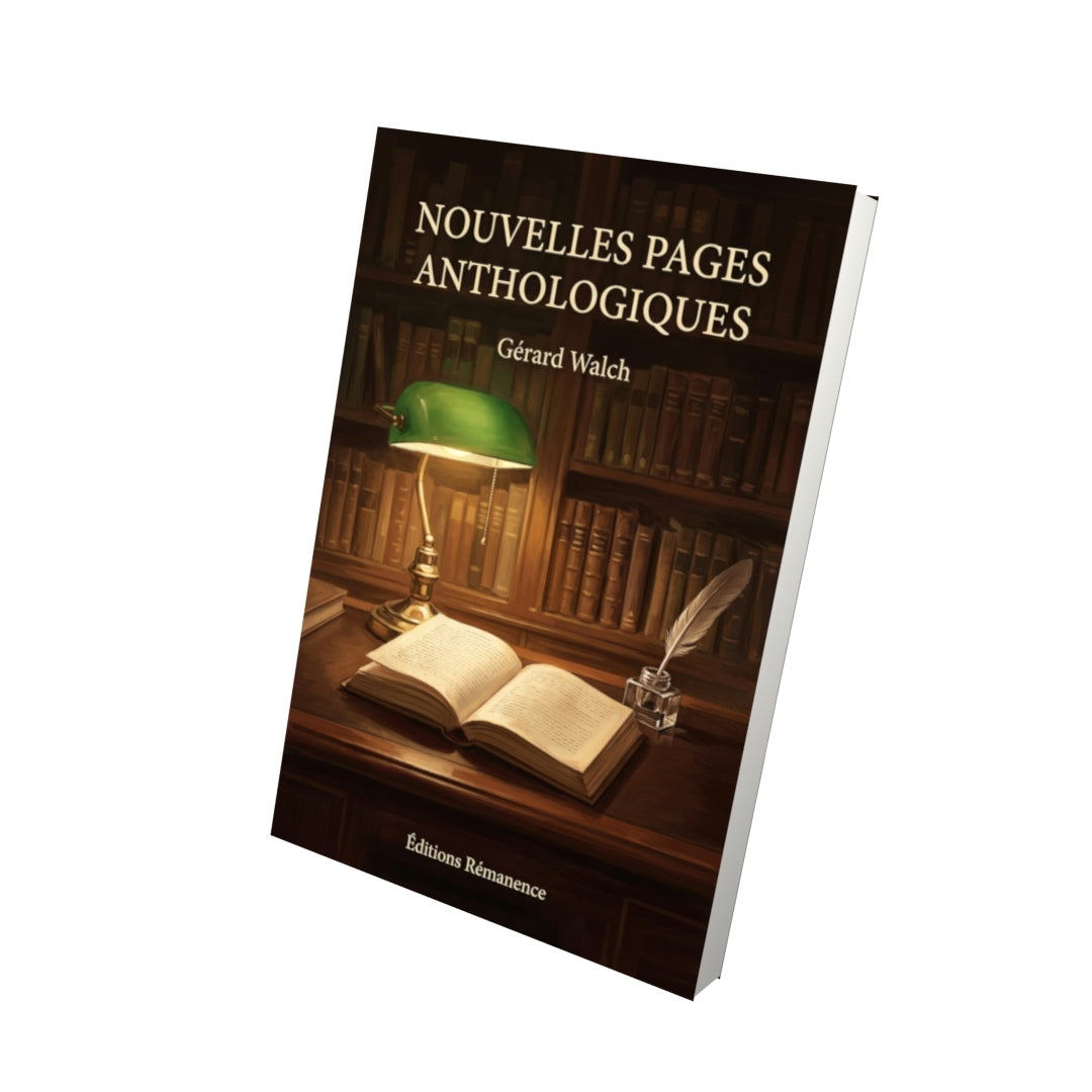 Livre Nouvelles Pages anthologiques par Gérard Walch - Vue 3D - Editions Remanence