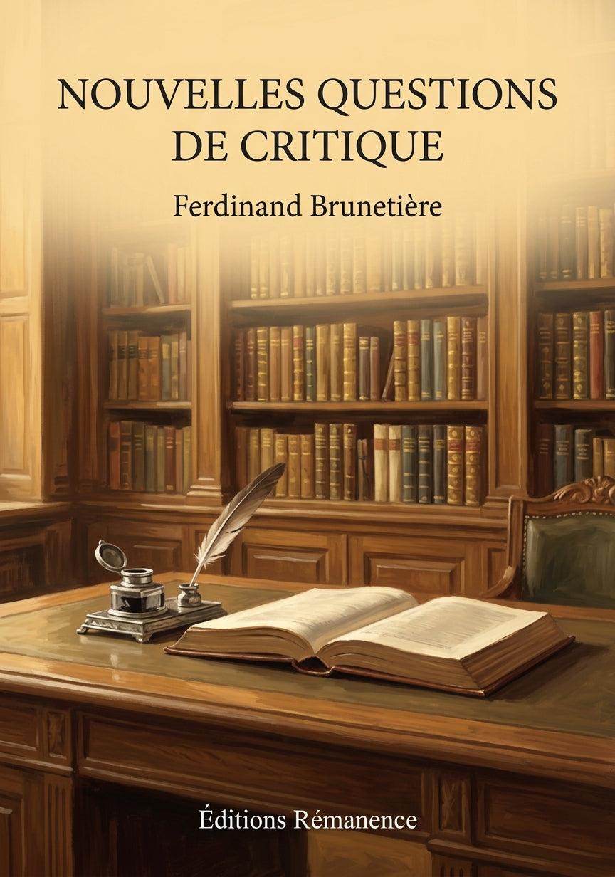 Livre Nouvelles questions de critique par Ferdinand Brunetière - Couverture - Editions Remanence