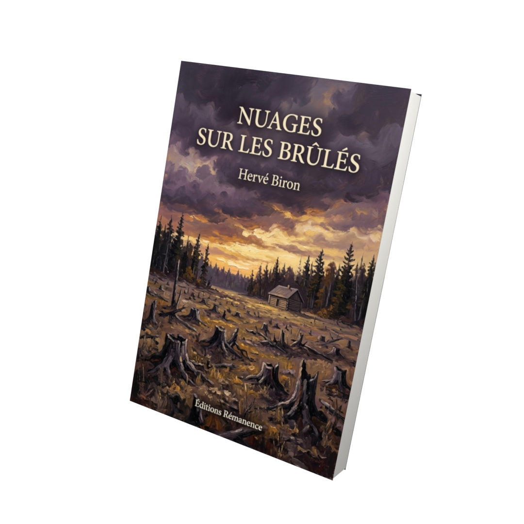 Livre Nuages sur les brûlés par Hervé Biron - Vue 3D - Editions Remanence