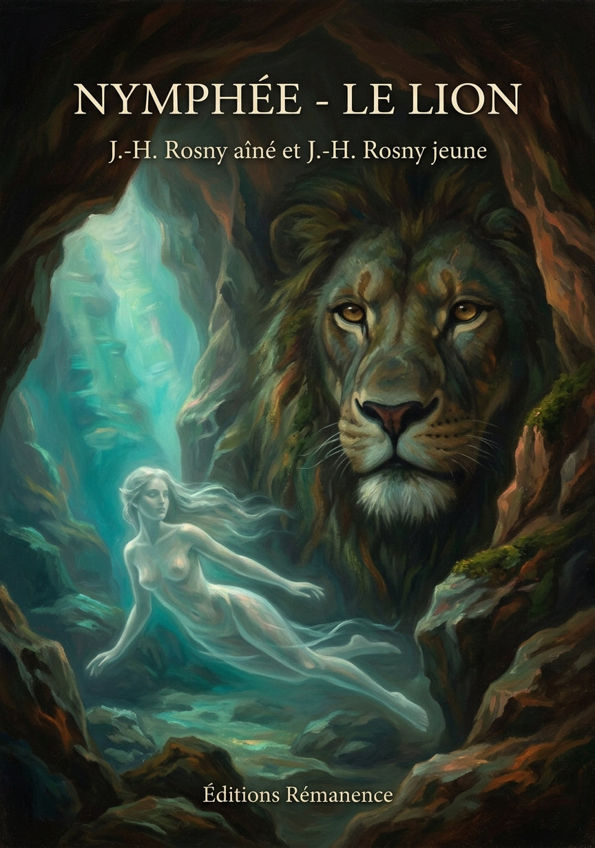 Livre Nymphée - Le Lion par J.-H. Rosny aîné et J.-H. Rosny jeune - Couverture - Editions Remanence