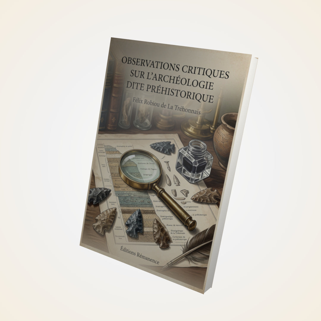 Livre Observations critiques sur l'archéologie dite préhistorique - Félix Robiou de La Tréhonnais - Couverture 3D