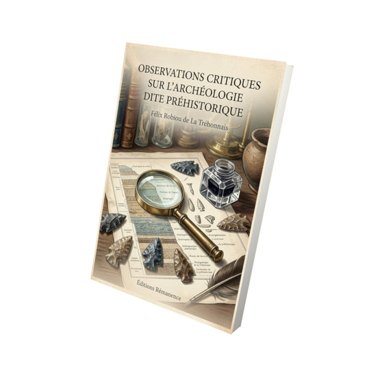 Livre Observations critiques sur l'archéologie dite préhistorique - Félix Robiou de La Tréhonnais - Vue 3D - Editions Remanence