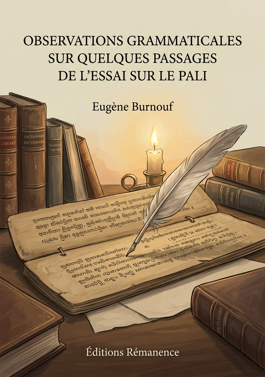Livre Observations grammaticales sur quelques passages de l’essai sur le pali par Eugène Burnouf - Couverture - Editions Remanence