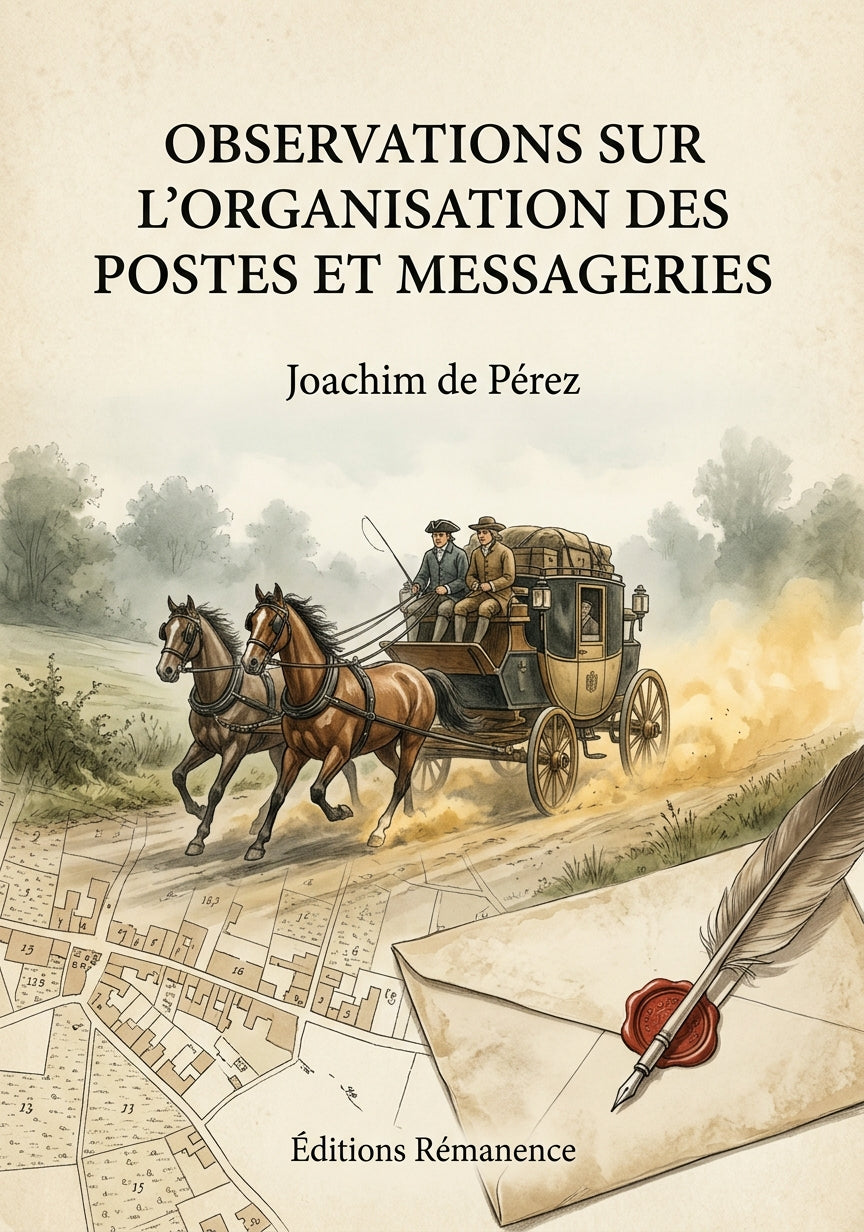 Observations sur l'organisation des postes et messageries - Joachim de Pérez (Couverture)