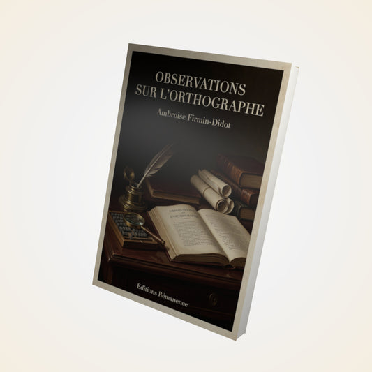 Livre Observations sur l'orthographe - Ambroise Firmin-Didot - Couverture 3D