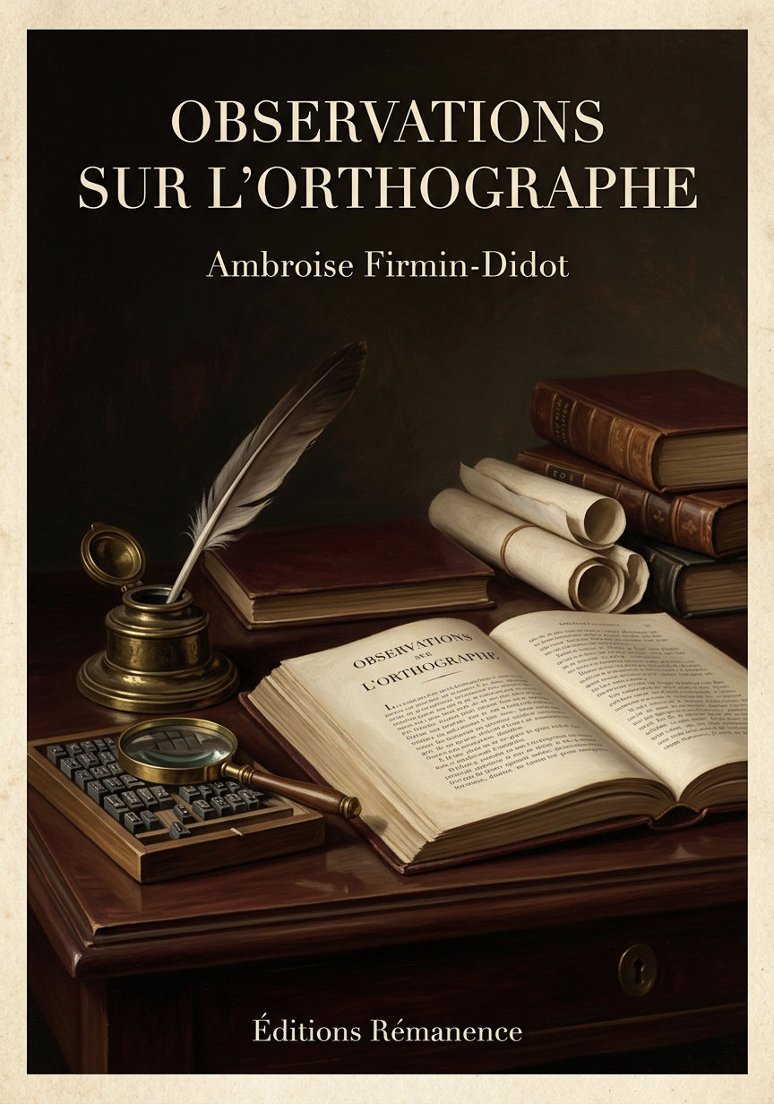 Observations sur l'orthographe - Ambroise Firmin-Didot (Couverture)