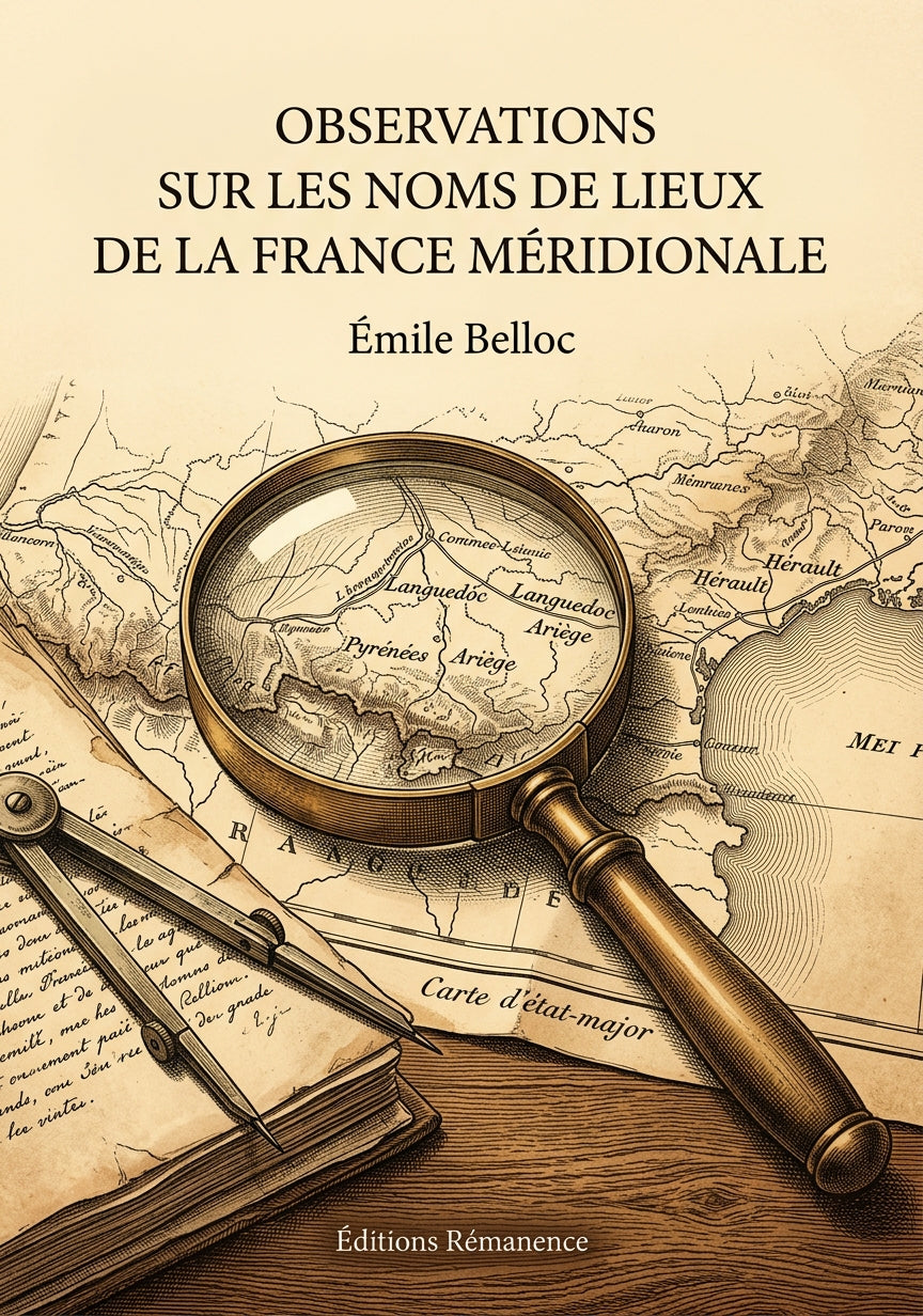 Livre Observations sur les noms de lieux de la France méridionale par Émile Belloc - Couverture - Editions Remanence