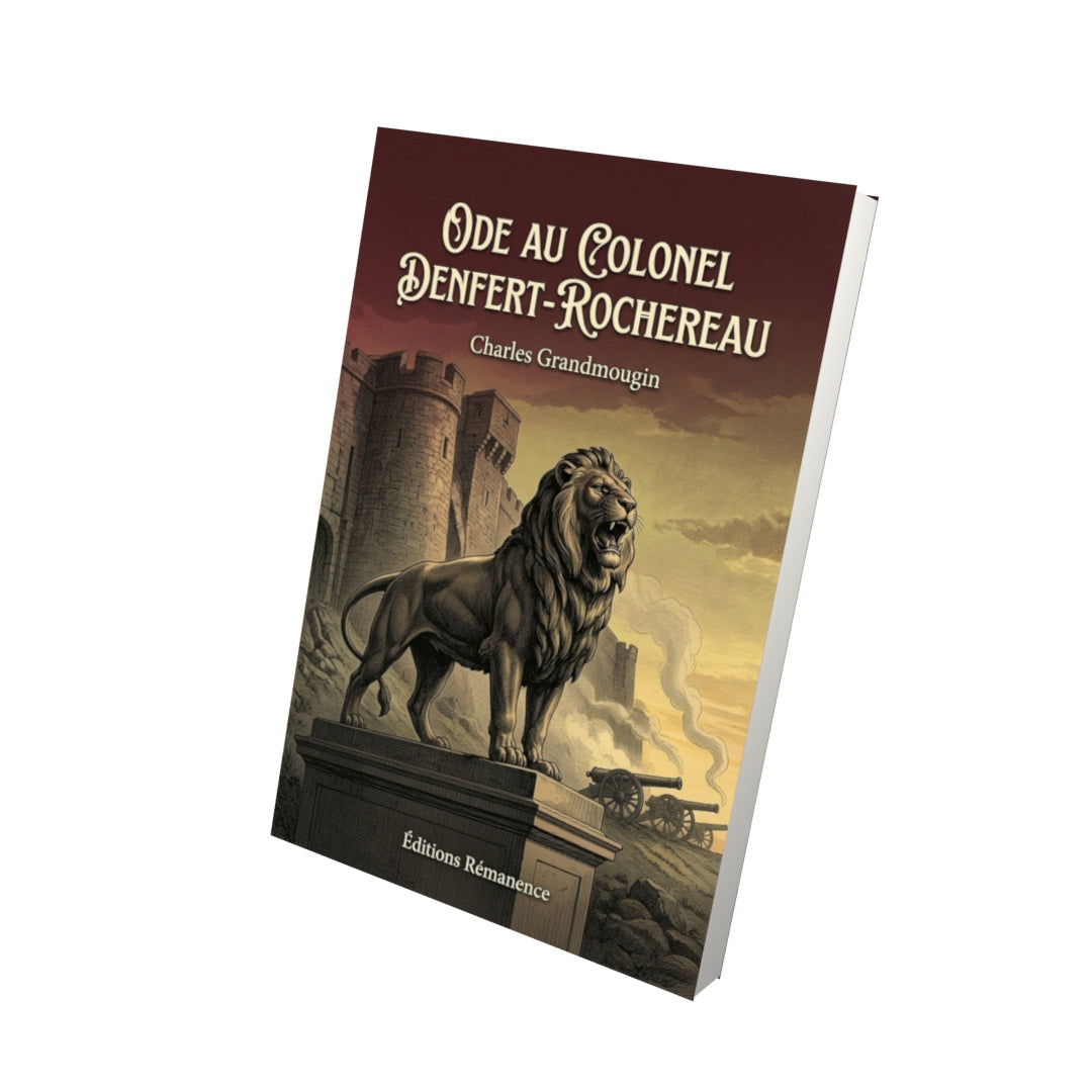 Livre Ode au colonel Denfert-Rochereau par Charles Grandmougin - Vue 3D - Editions Remanence
