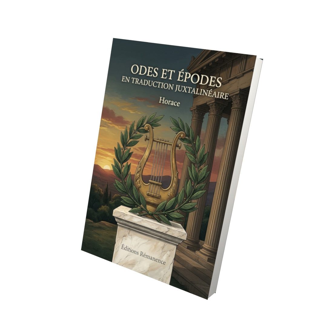 Livre Odes et Épodes en traduction juxtalinéaire par Horace - Vue 3D - Editions Remanence