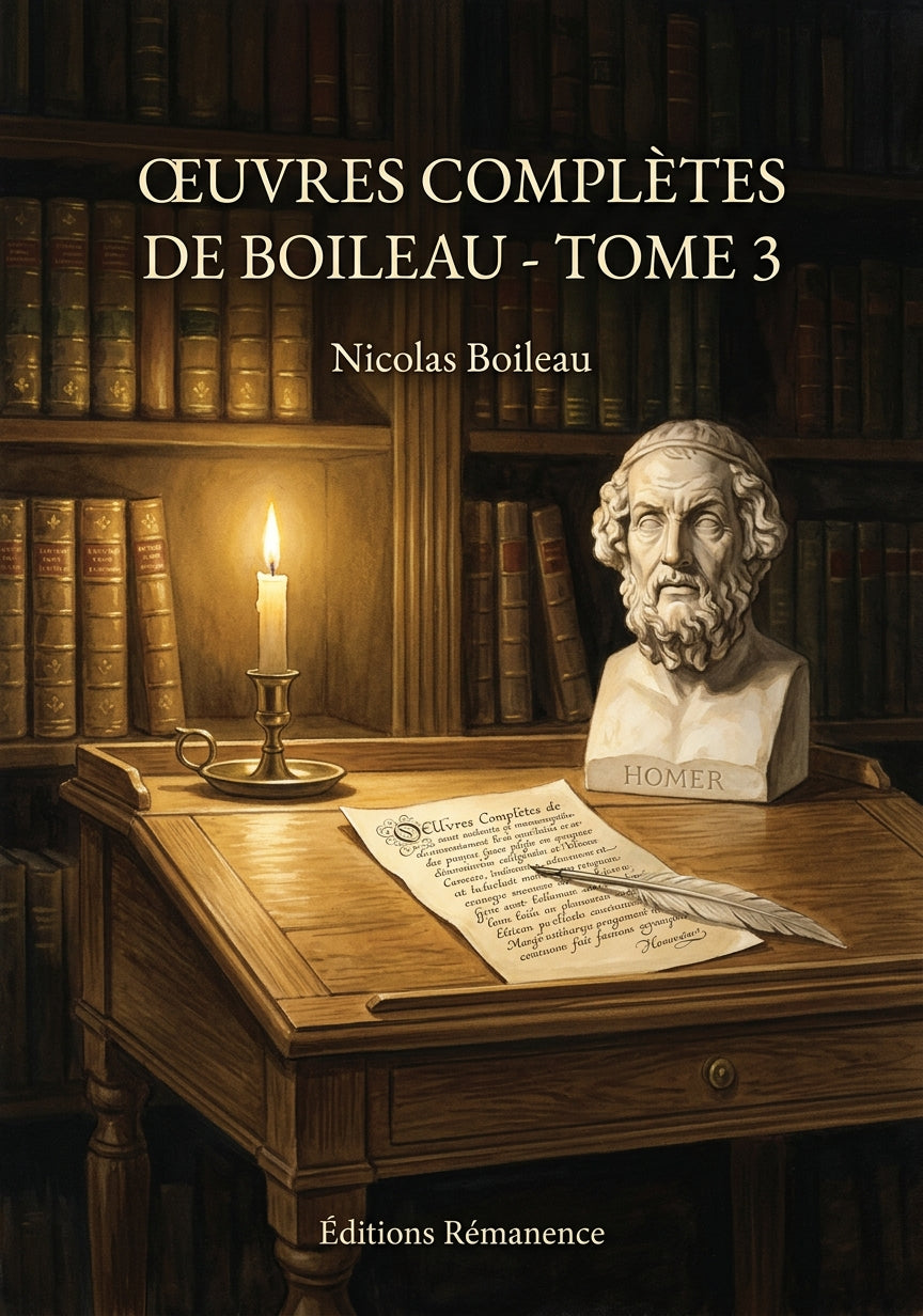 Livre Oeuvres complètes de Boileau - Tome 3 par Nicolas Boileau - Couverture - Editions Remanence