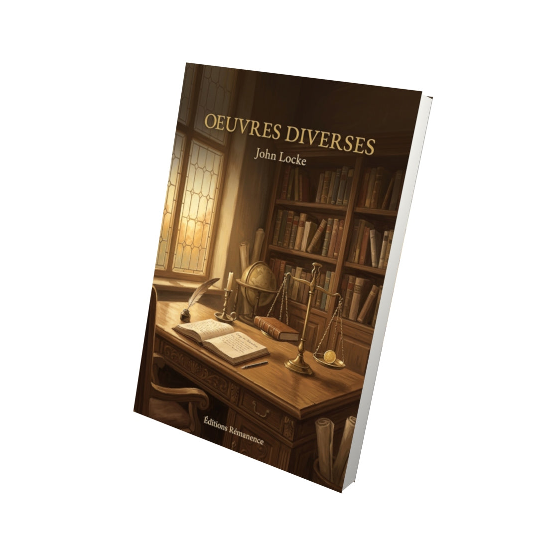 Livre Oeuvres diverses par John Locke - Vue 3D - Editions Remanence