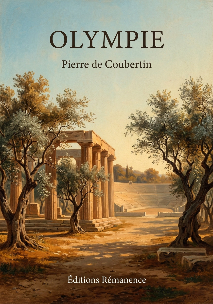 Livre Olympie par Pierre de Coubertin - Couverture - Editions Remanence