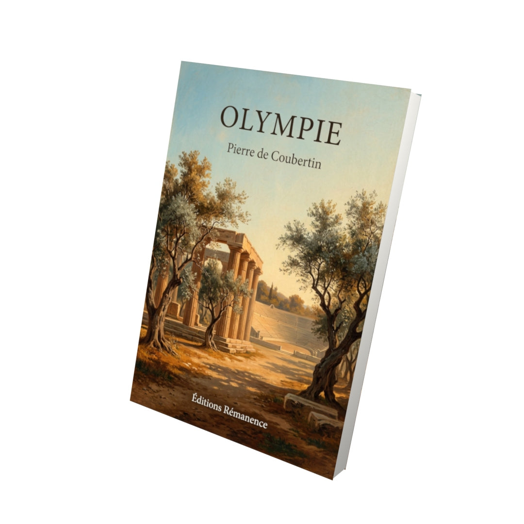 Livre Olympie par Pierre de Coubertin - Vue 3D - Editions Remanence