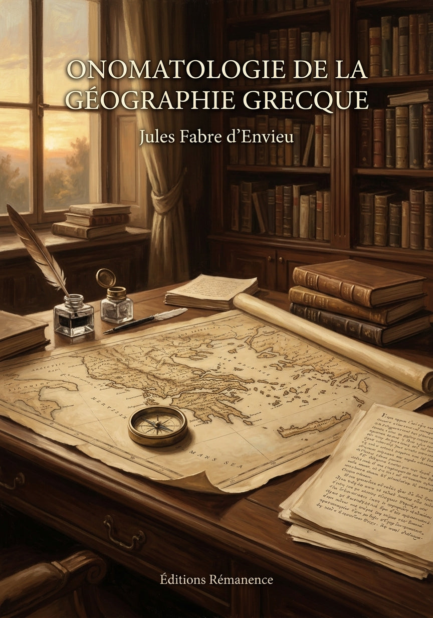 Livre Onomatologie de la géographie grecque par Jules Fabre d’Envieu - Couverture - Editions Remanence