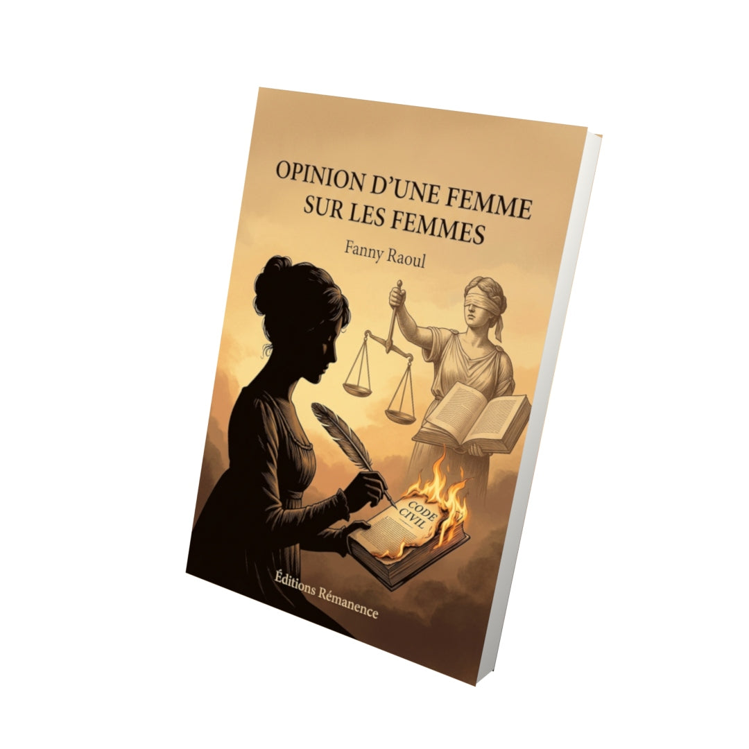 Livre Opinion d’une femme sur les femmes par Fanny Raoul - Vue 3D - Editions Remanence