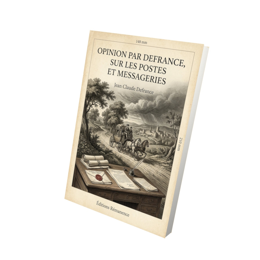 Livre Opinion par Defrance, sur les postes et messageries - Jean Claude Defrance - Vue 3D - Editions Remanence