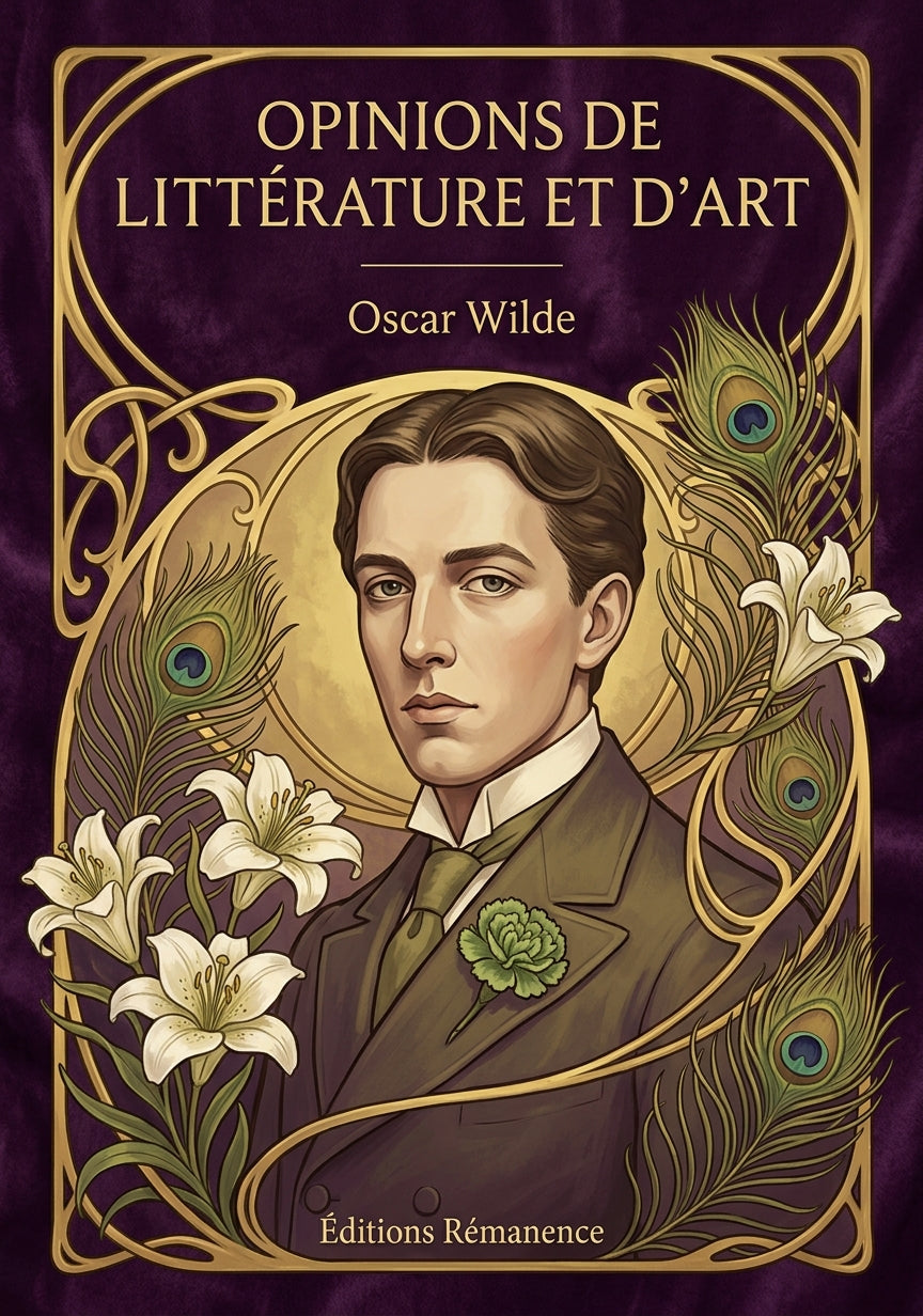 Livre Opinions de littérature et d’art par Oscar Wilde - Couverture - Editions Remanence
