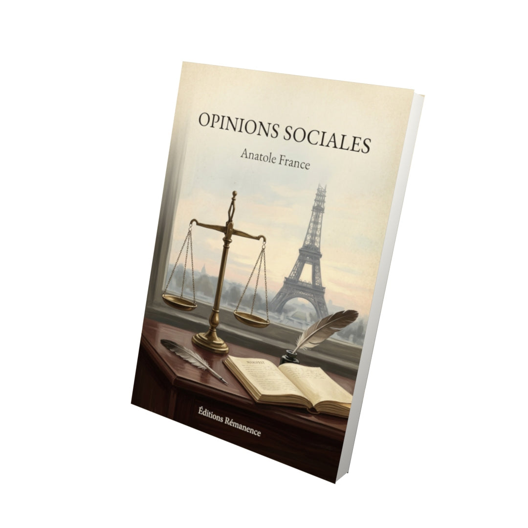 Livre Opinions sociales - Anatole France - Vue 3D - Editions Remanence