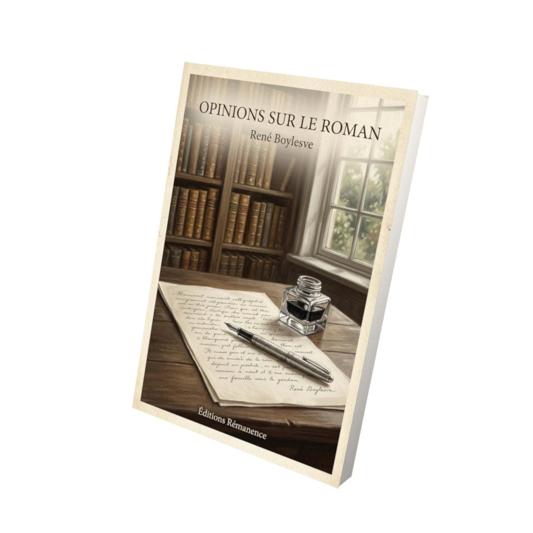 Livre Opinions sur le roman - René Boylesve - Vue 3D - Editions Remanence