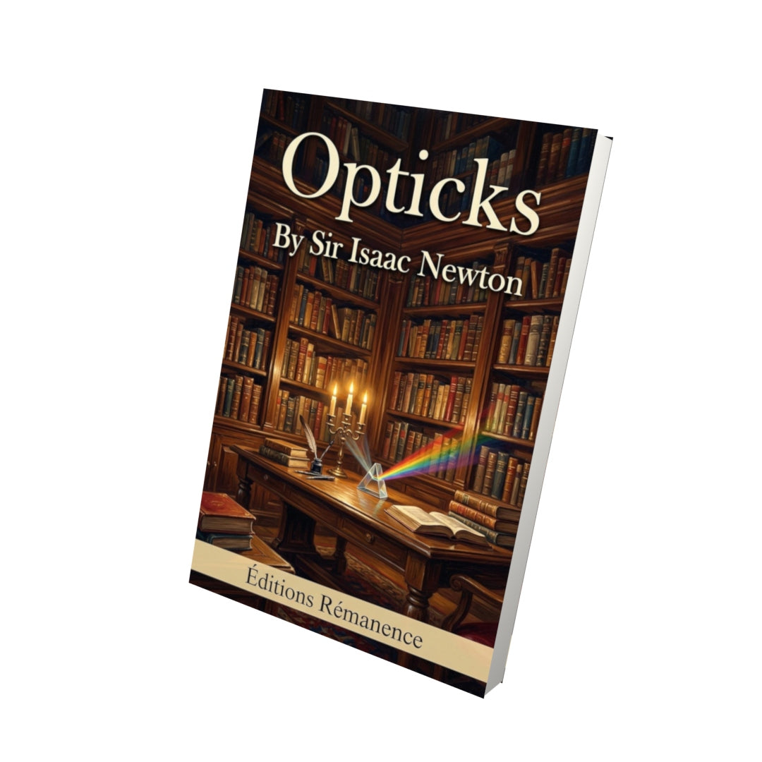 Livre Opticks – Isaac Newton - Vue 3D - Editions Remanence