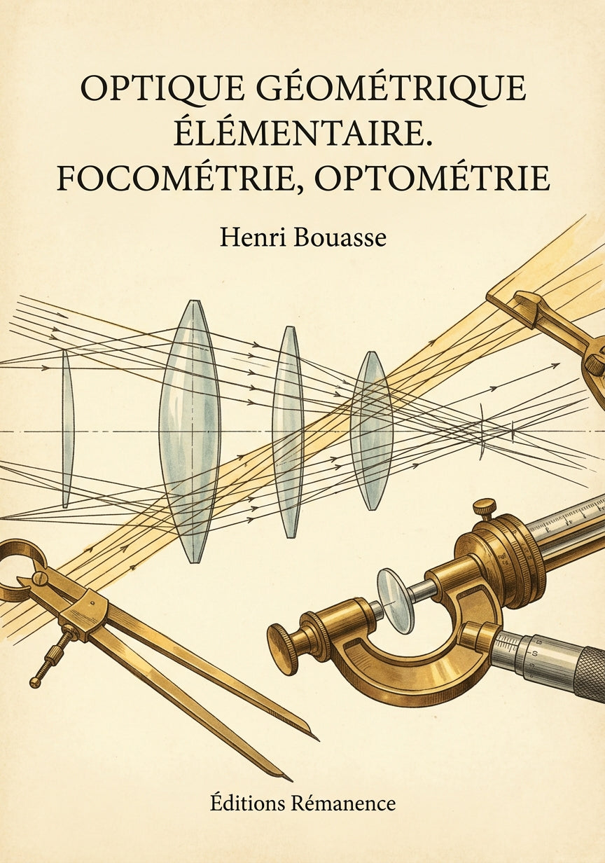 Livre Optique géométrique élémentaire. Focométrie, optométrie par Henri Bouasse - Couverture - Editions Remanence