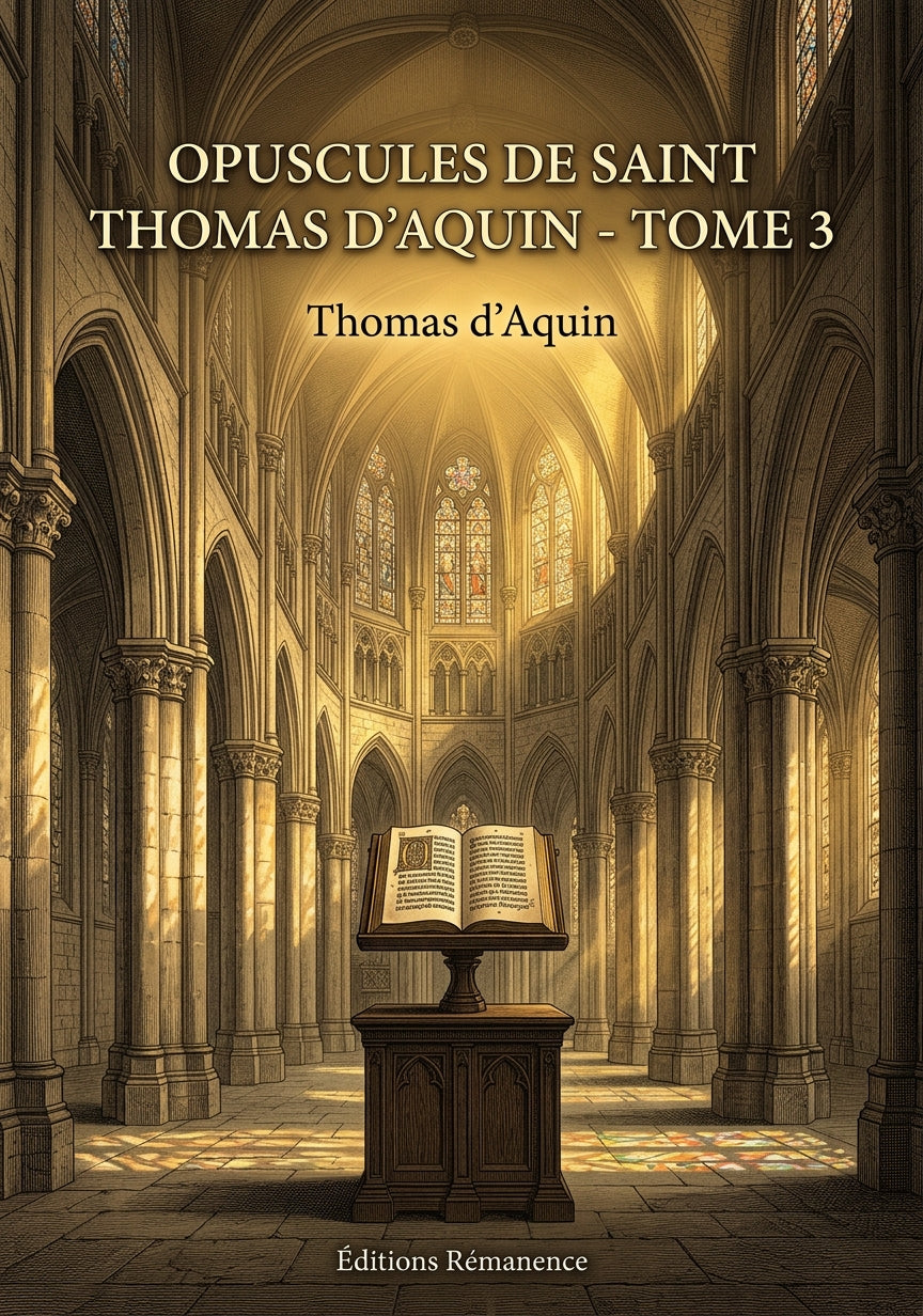 Livre Opuscules de Saint Thomas d’Aquin - Tome 3 par Thomas d’Aquin - Couverture - Editions Remanence