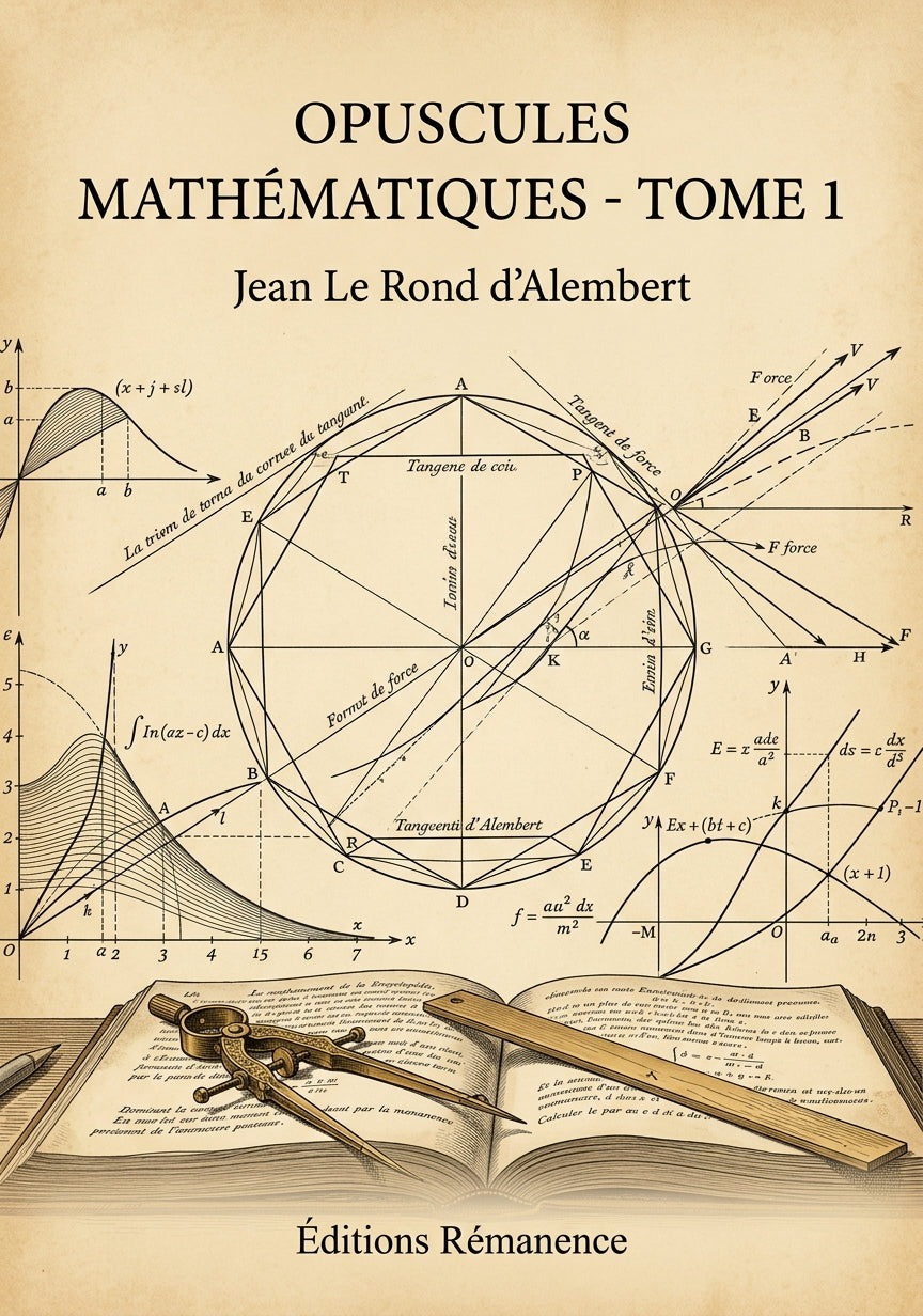 Livre Opuscules mathématiques - Tome 1 par Jean Le Rond d’Alembert - Couverture - Editions Remanence