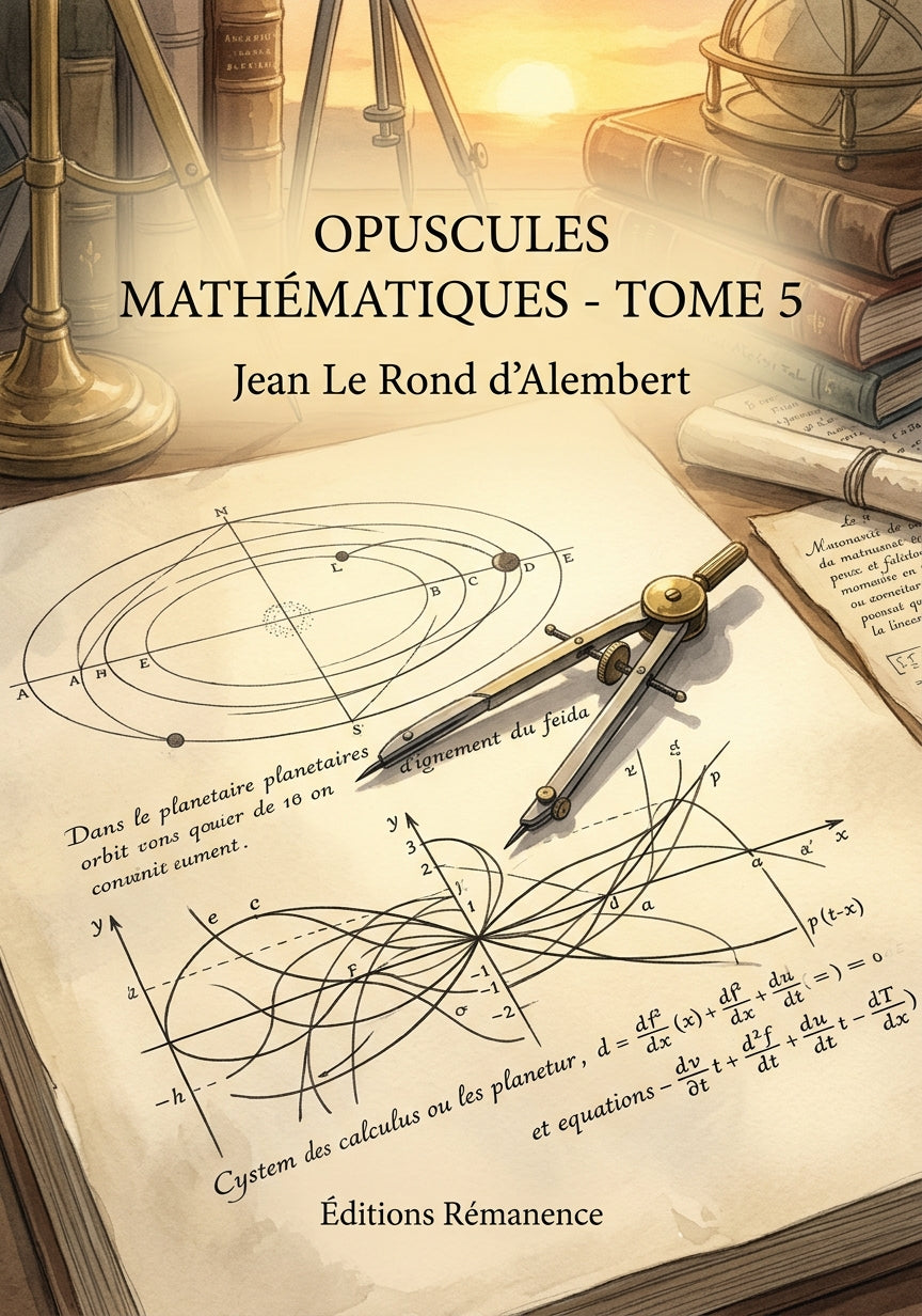 Livre Opuscules mathématiques - Tome 5 par Jean Le Rond d’Alembert - Couverture - Editions Remanence