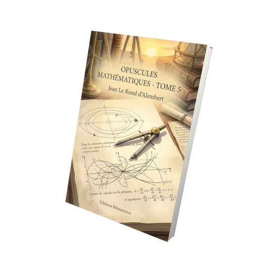 Livre Opuscules mathématiques - Tome 5 par Jean Le Rond d’Alembert - Vue 3D - Editions Remanence