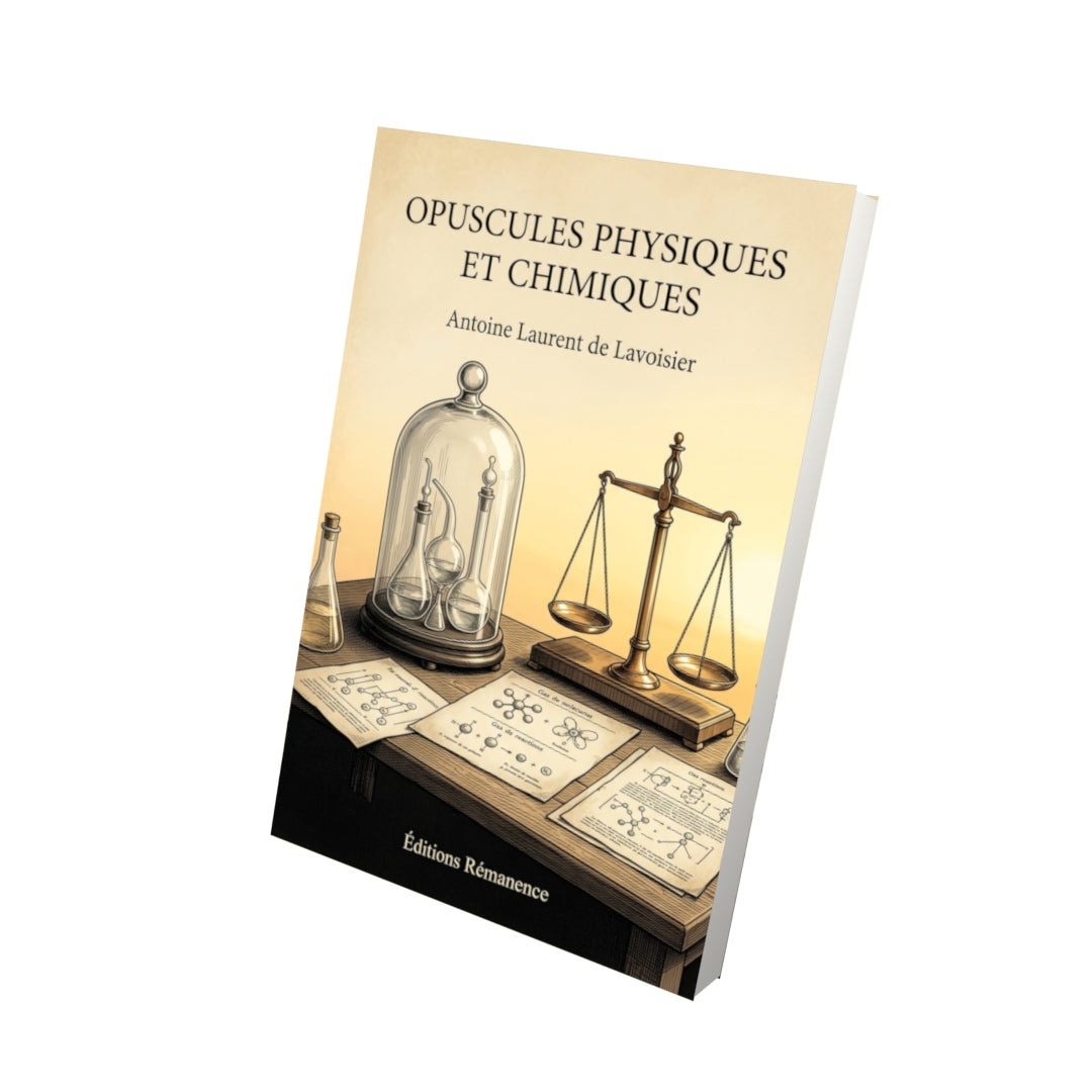 Livre Opuscules physiques et chimiques par Antoine Laurent de Lavoisier - Vue 3D - Editions Remanence