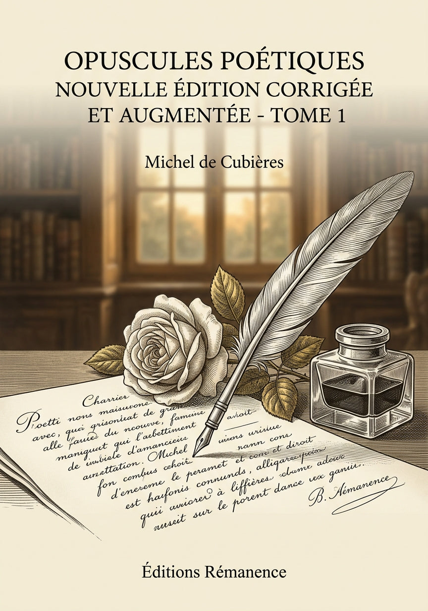 Livre Opuscules Poétiques nouvelle édition corrigée et augmentée - Tome 1 par Michel de Cubières - Couverture - Editions Remanence